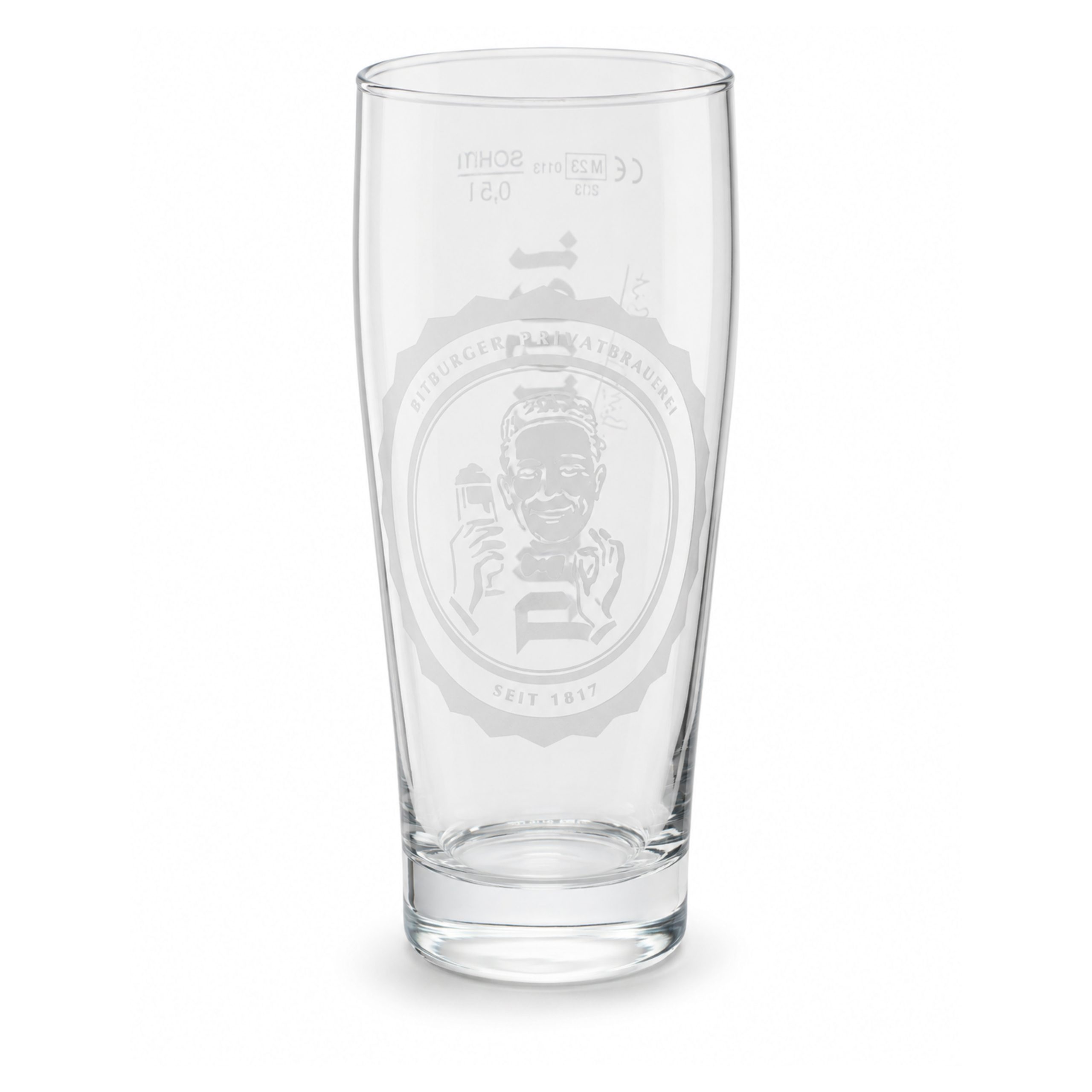 Bitburger Pint Tall Beer Glass