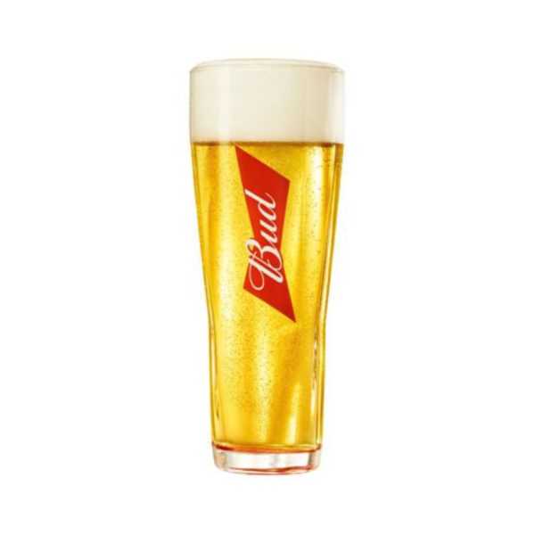 Budweiser Red Base Beer Glass