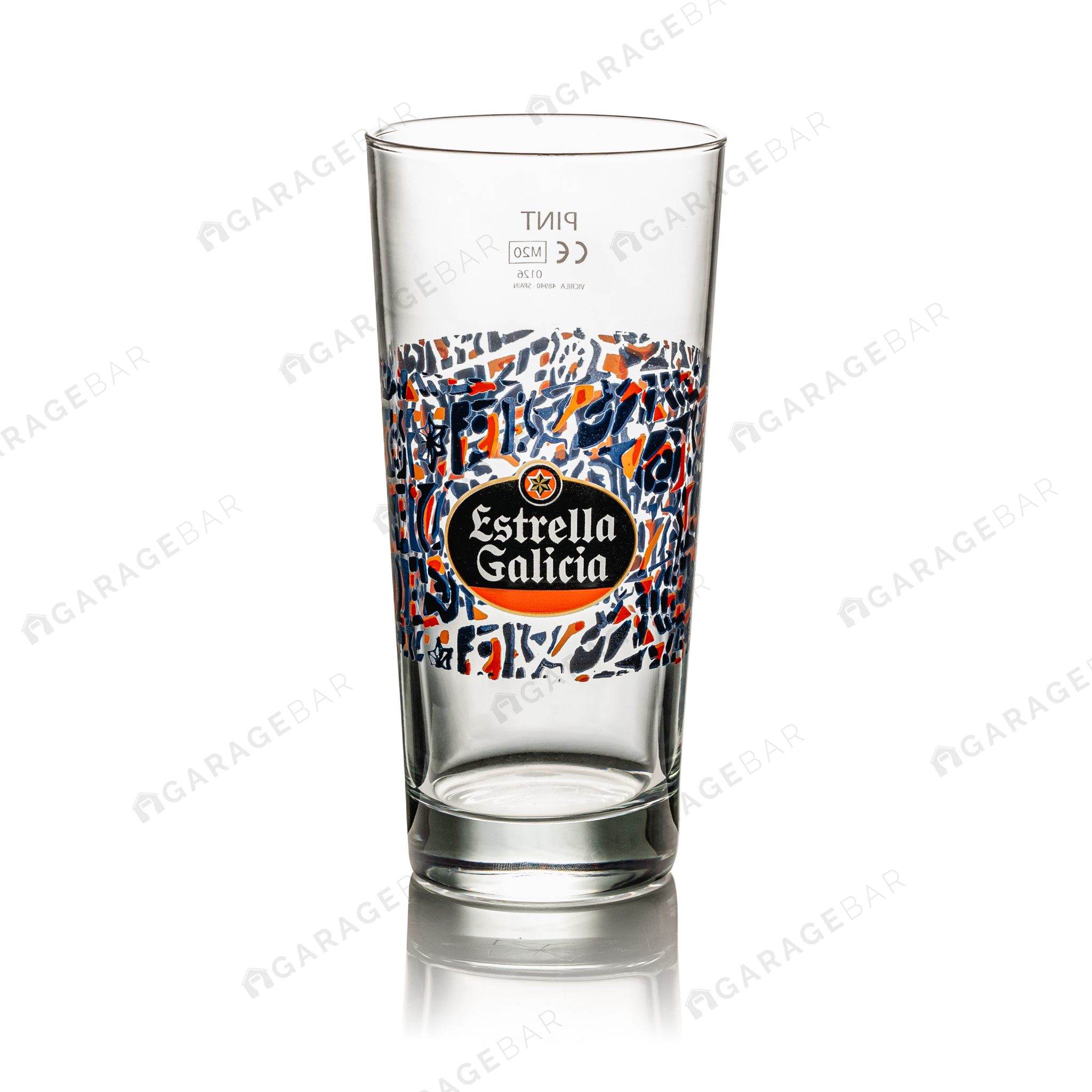 Estrella Galicia Beer Glass Pint/20oz GarageBar Limited