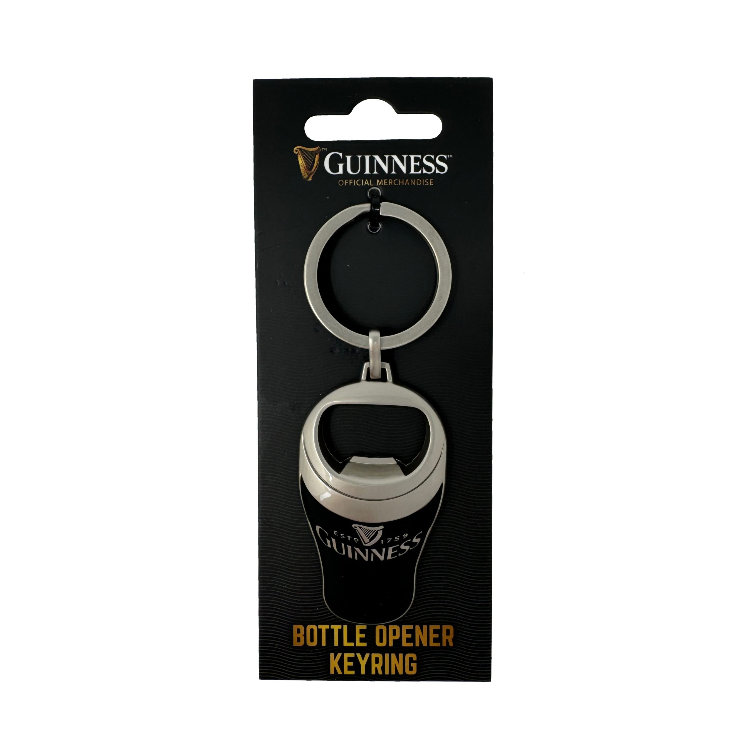 Guinness 3D Pint Bottle Opener Keyring