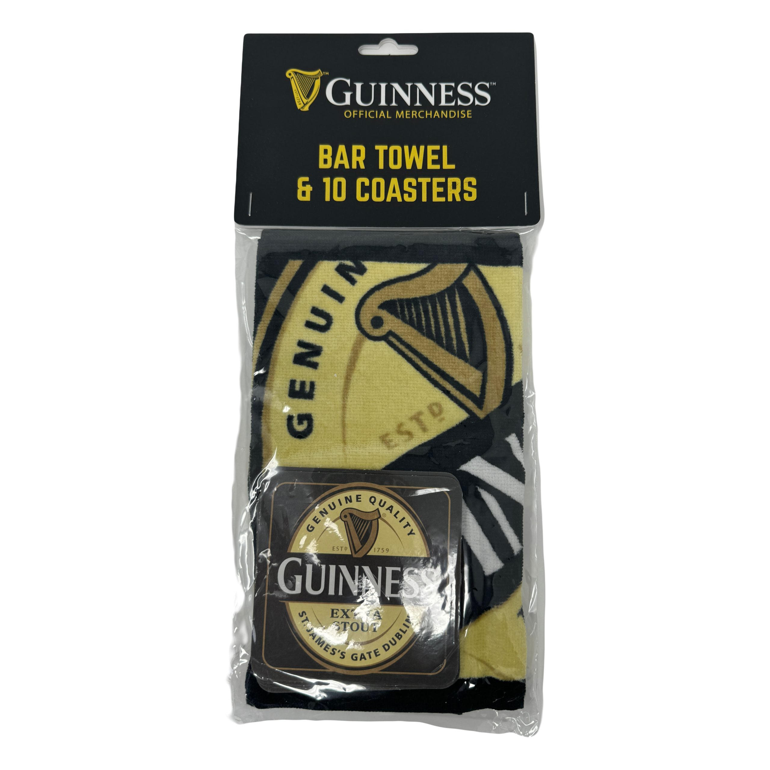 Guinness Bar Towel & Coaster Pack