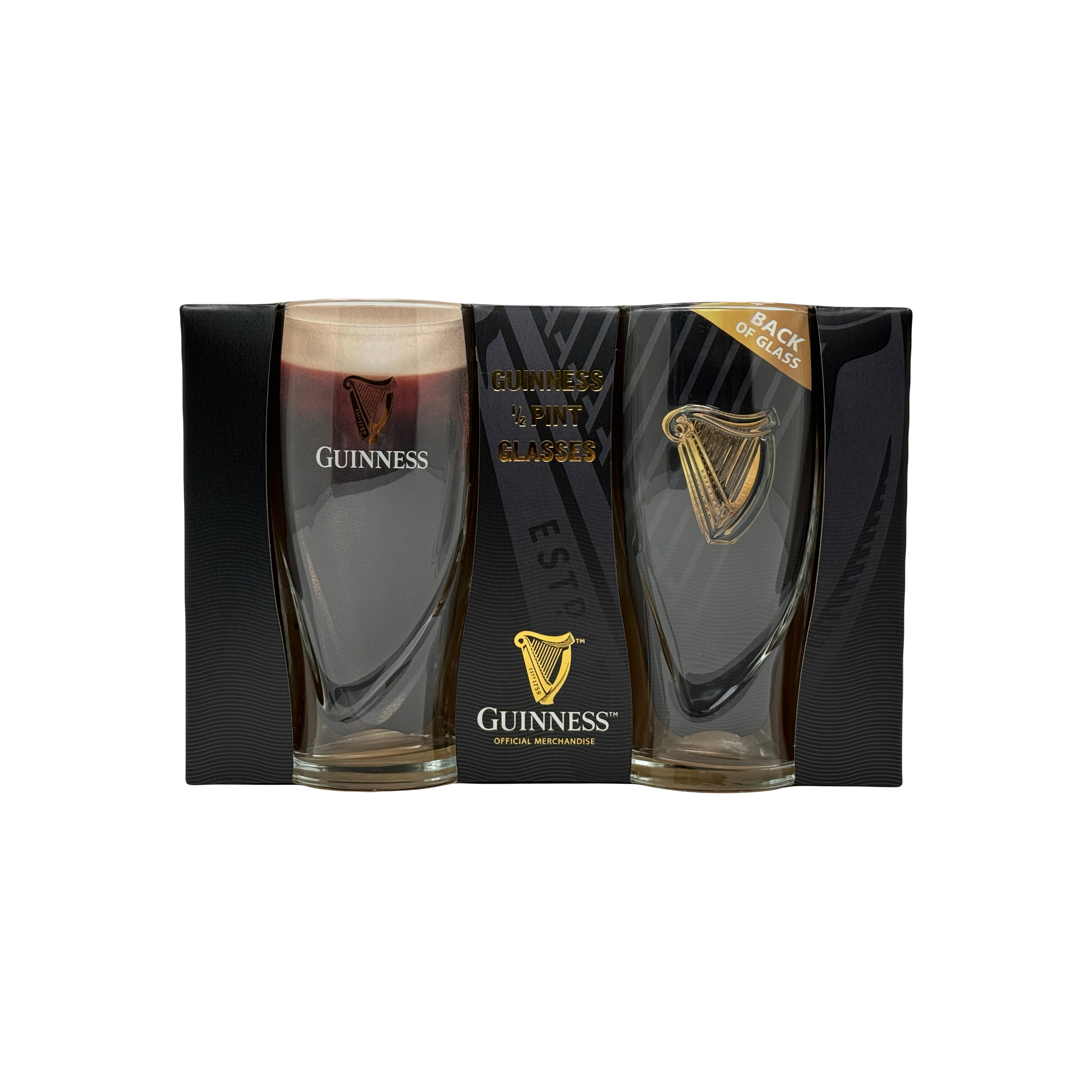 Guinness Gravity Half Pint Twin Pack Beer Glass
