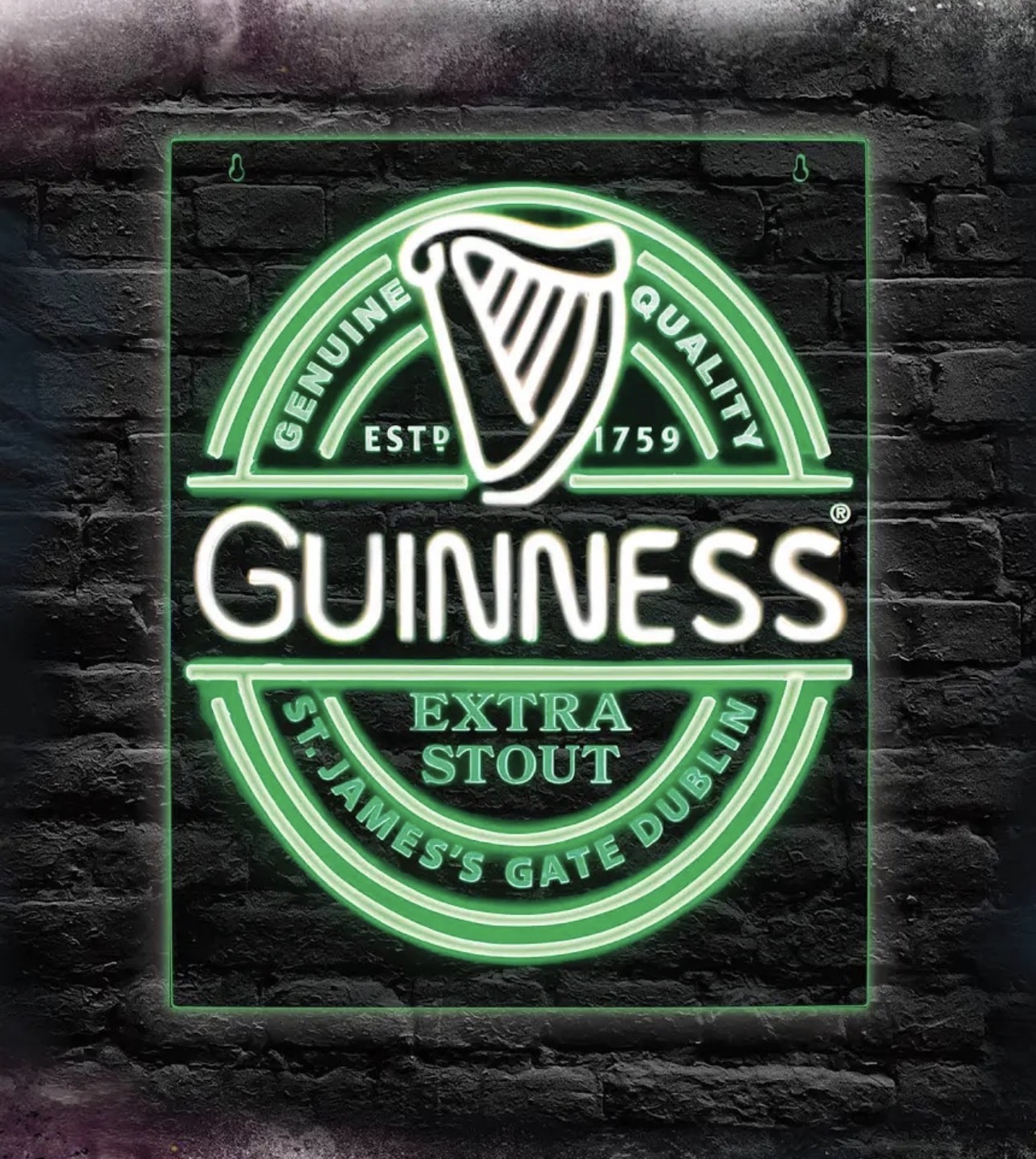 Guinness Green Label Light Up Wall Sign