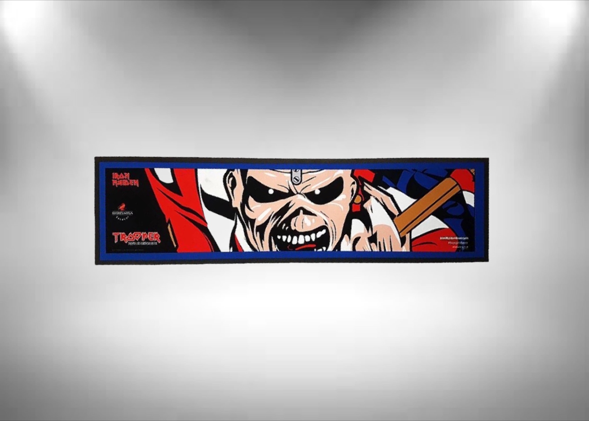 Iron Maiden Trooper Rubber Bar Runner - Cloth Backed (Blue)