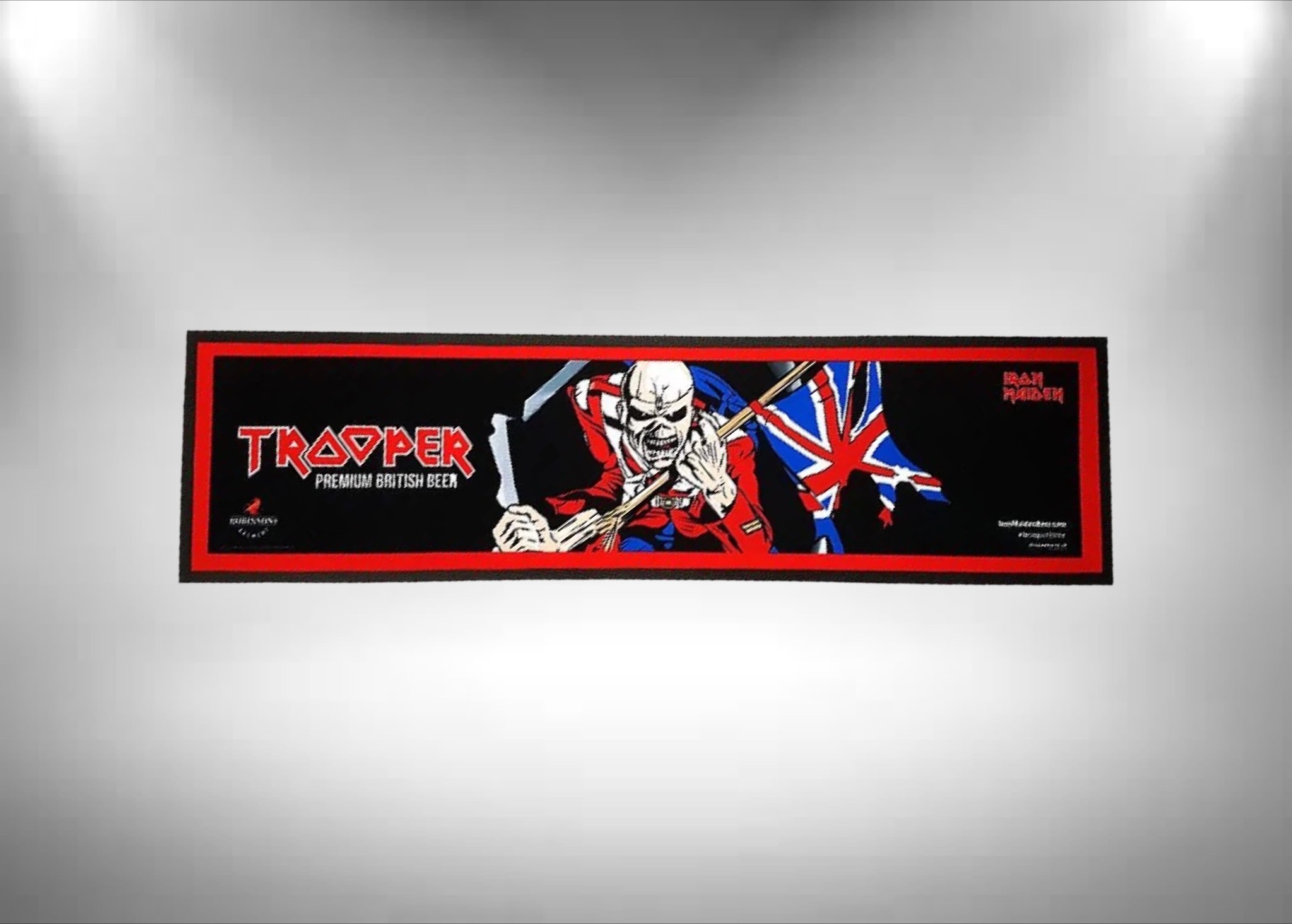 Iron Maiden Trooper Rubber Bar Runner - Cloth Backed (Red)